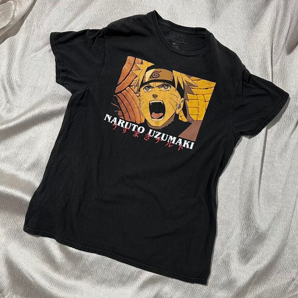 Black Naruto Uzumaki anime t-shirt size large